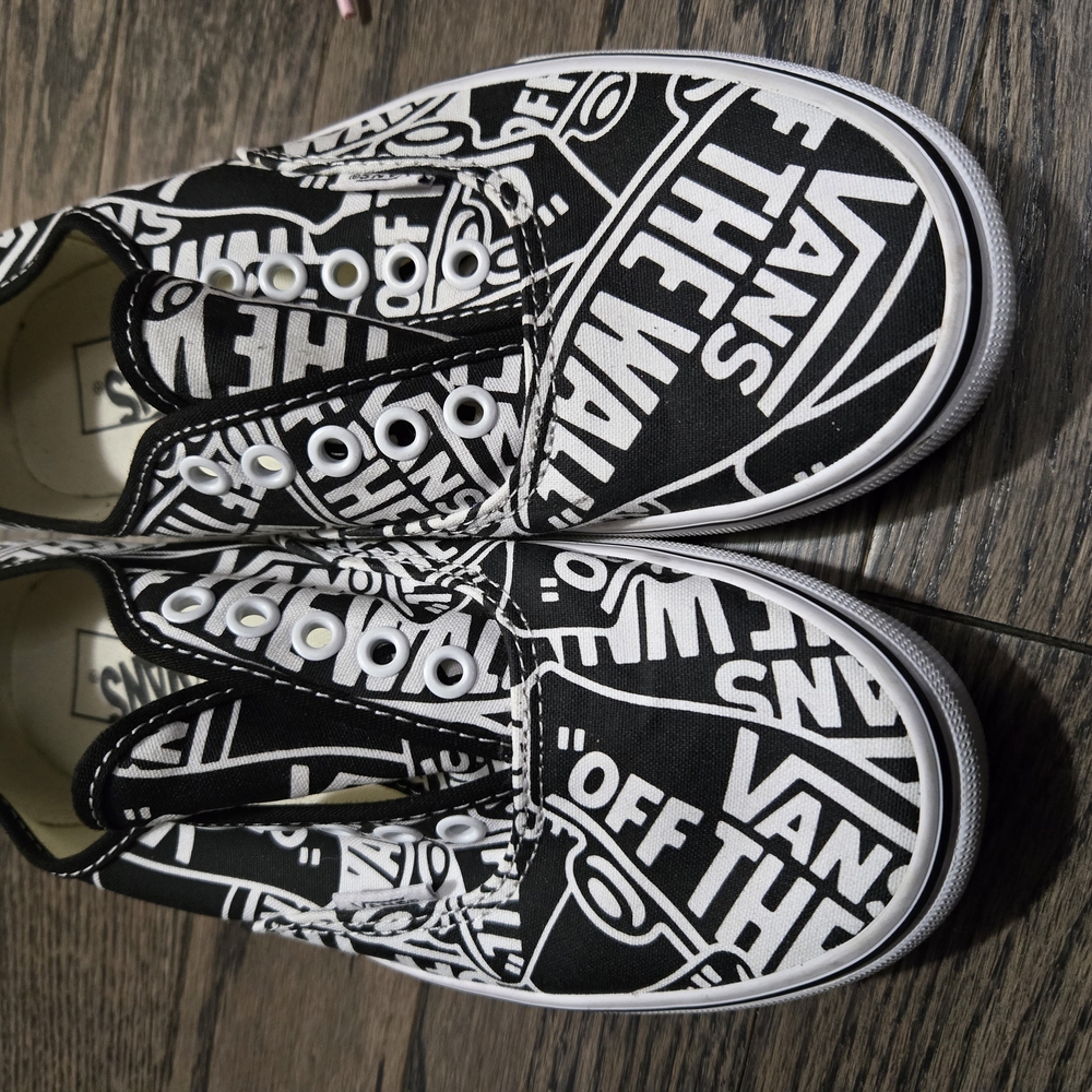 Vans Black and White Graphic Sneakers